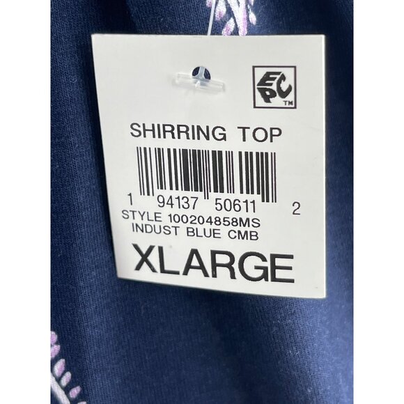 Style & Co. XL Shirring Top Blue Paisley Design Rayon & Spandex Blend - Picture 8 of 10